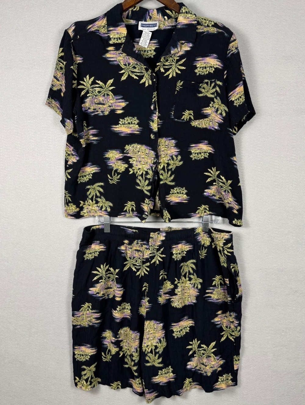 Vintage 90s Prophecy Sag Harbor XL Tropical Shorts Set